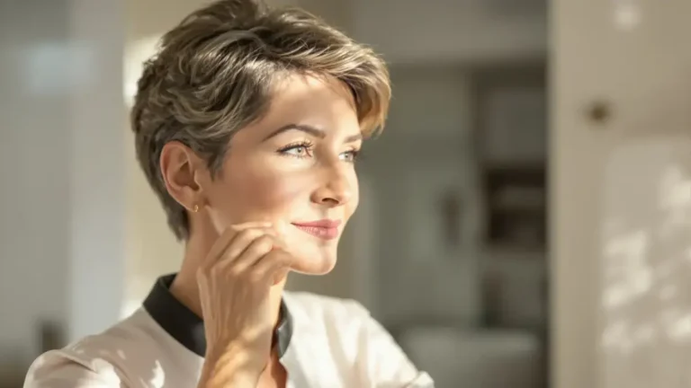 Adriana Karembeu enthüllt eine wenig bekannte Methode, die die Frisur von kurzem Haar ab 50 Jahren verwandelt