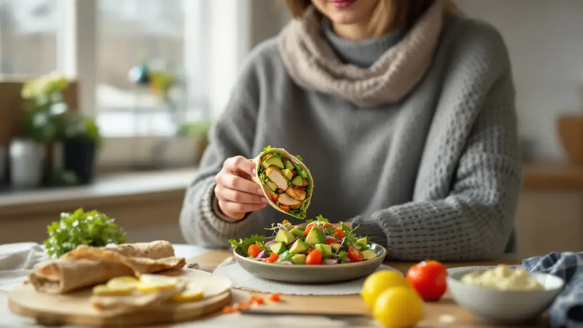 Dieses schmackhafte Hähnchenwrap ist seit Januar dank seiner einfachen Zubereitung jeden Mittag mein Lieblingsmittagessen