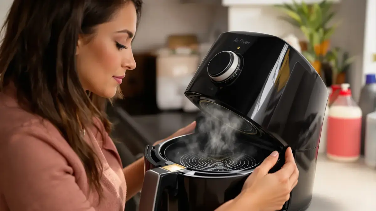 Schmutz sammelt sich an einem versteckten Ort der Heißluftfritteuse und kann das Gerät dauerhaft beschädigen wenn man nicht rechtzeitig reinigt