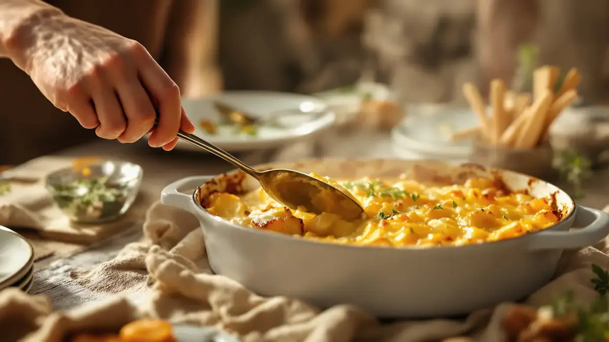 Kartoffel Lauch und Karotten Gratin ein einfaches Rezept das einen unterschätzten Genuss verbirgt