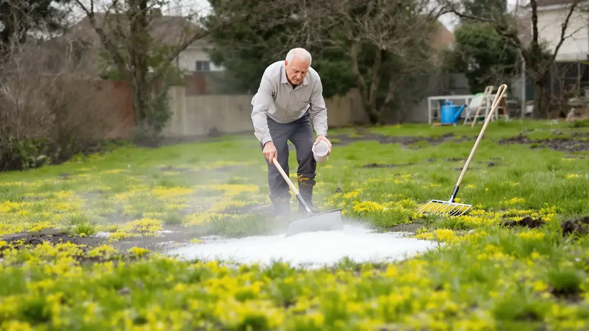Dieses Mineralsalz zum Ausstreuen im Frühjahr verwandelt den Rasen während Moosvernichter überschätzt wird
